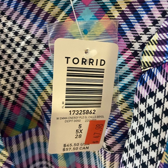 Colourful plaid TORRID tank 5x NWT - Picture 3 of 3
